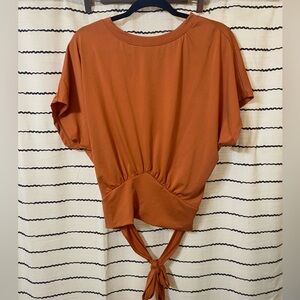 Willow Rust Tie-Back Blouse